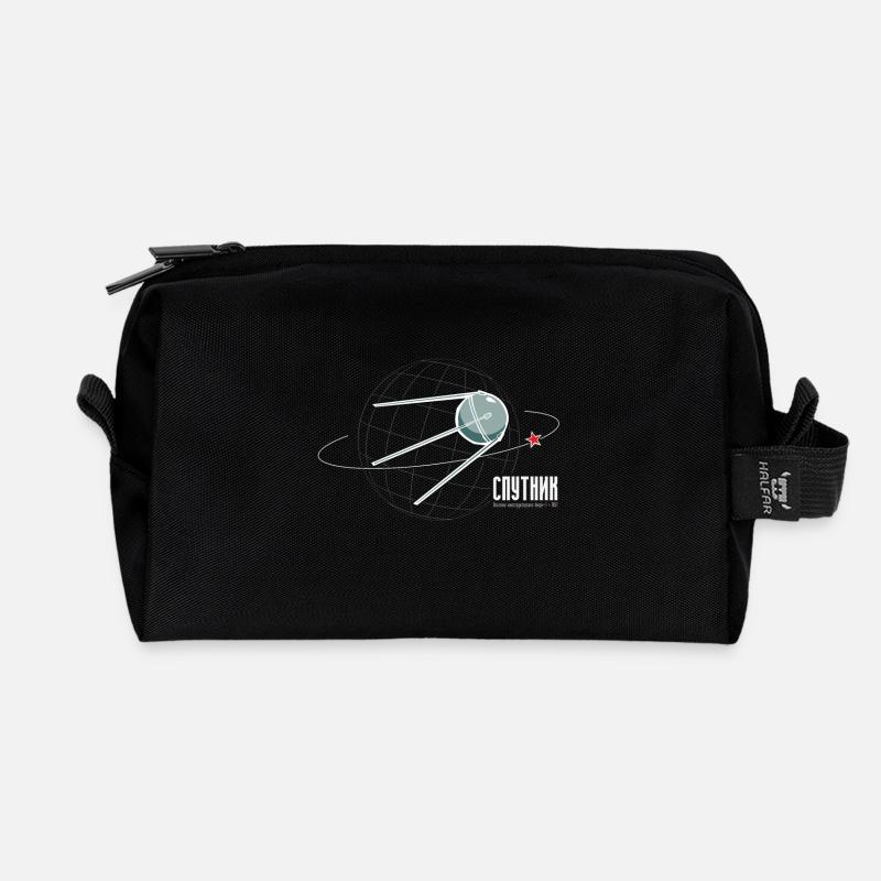 Sputnik! - Recycled Toiletry Zip Bag - black