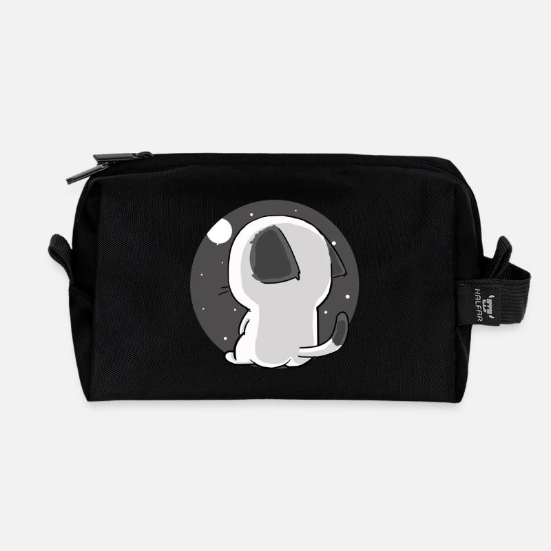 Katze - Recycelte Kulturtasche - Schwarz