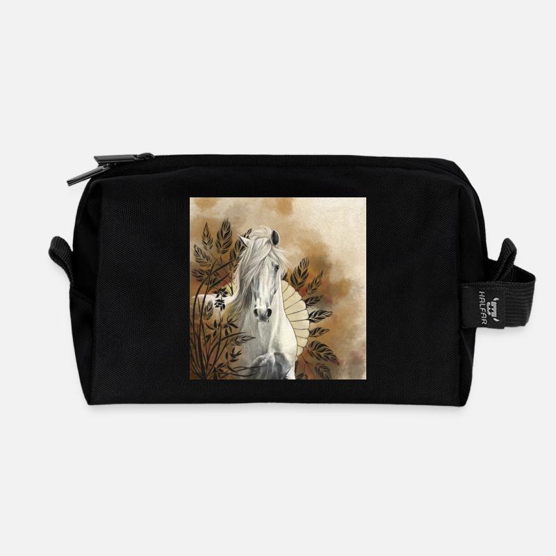 Herbst grau - Recycelte Kulturtasche - Schwarz