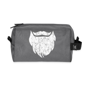 Beard mustache hipster whiskers - Recycled Toiletry Zip Bag - anthracite - Front