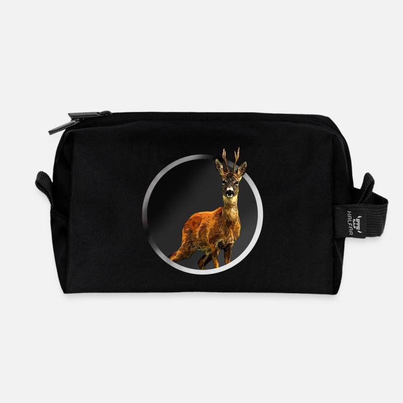Reh - Recycelte Kulturtasche - Schwarz