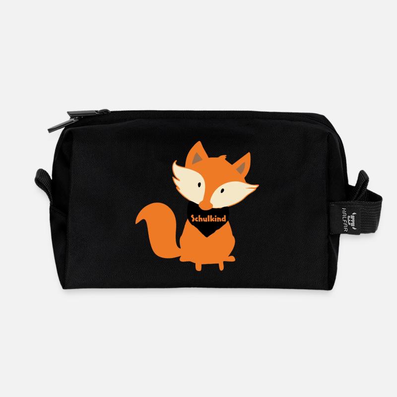 Fuchs Schulkind Kind Einschulung - Recycelte Kulturtasche - Schwarz