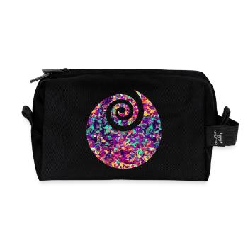 vector graphic graphic vector Vektorgraphik - Recycled Toiletry Zip Bag - black - Front