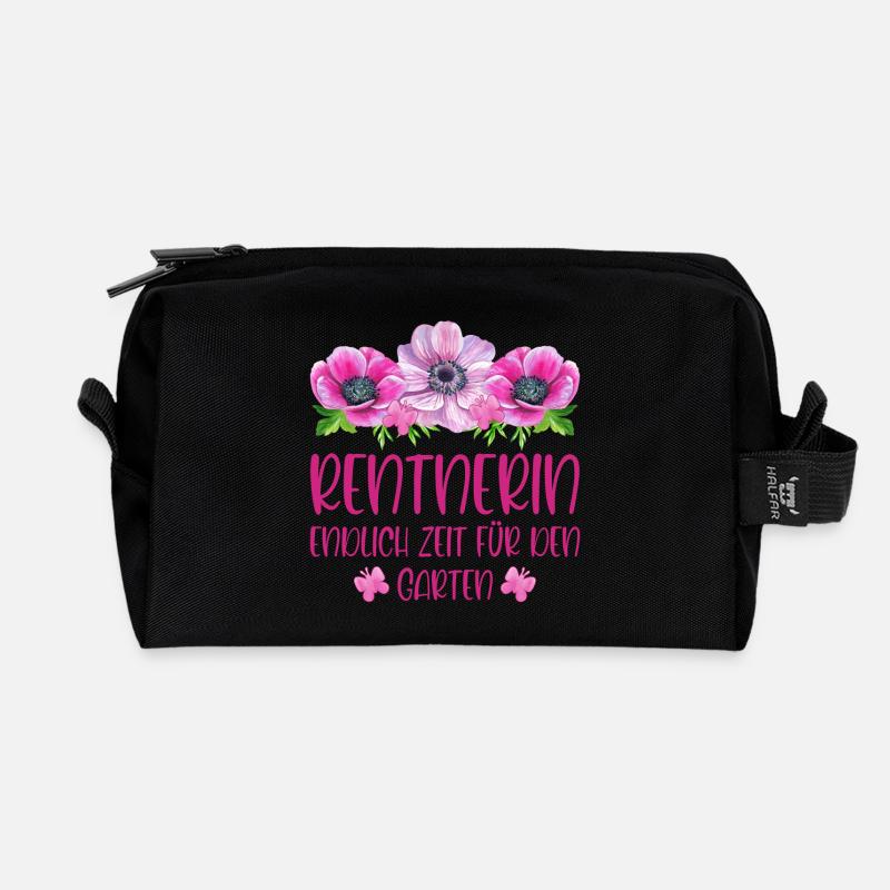 Rentnerin Rente Blumen Endlich Zeit für den Garten - Recycelte Kulturtasche - Schwarz