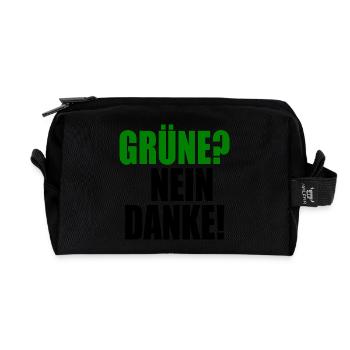 grüne nein danke - Recycelte Kulturtasche - Schwarz - Vorne