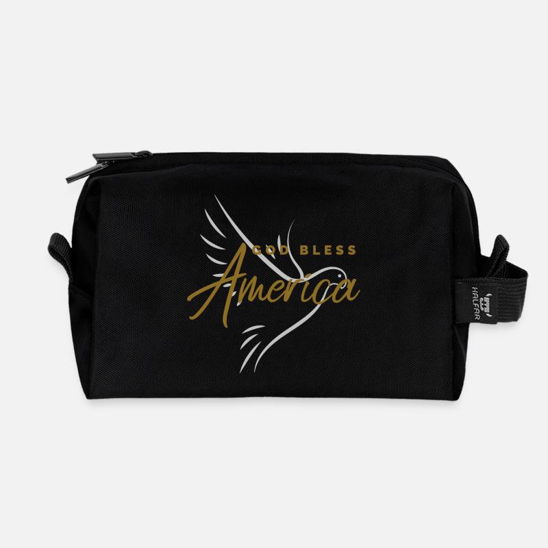 GOD BLESS AMERICA - Recycelte Kulturtasche - Schwarz