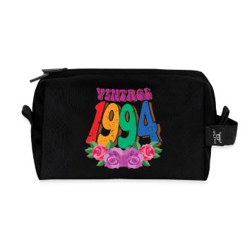 Vintage 1994 30th Birthday For Women 30 Years Old - Recycled Toiletry Zip Bag - black - Front