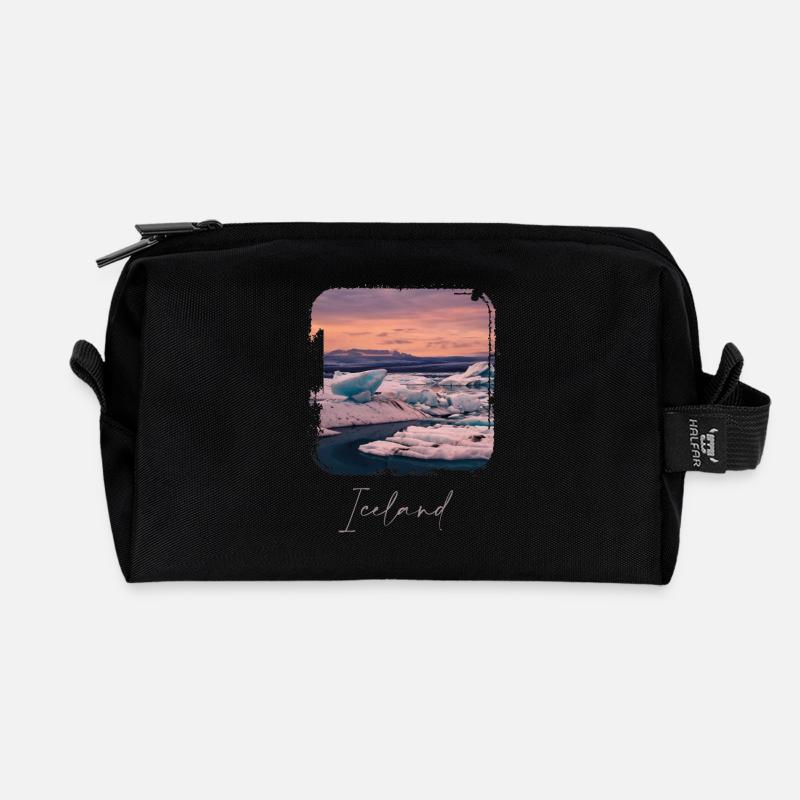 Lagune Islande - Trousse de toilette en tissu recyclé - noir
