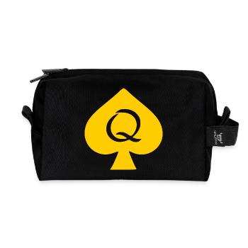 QUEEN OF SPADES - Recycled Toiletry Zip Bag - black - Front