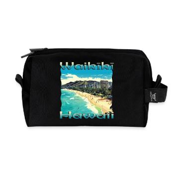 Hawaii Waikiki Beach O'ahu Honolulu Design - Recycelte Kulturtasche - Schwarz - Vorne