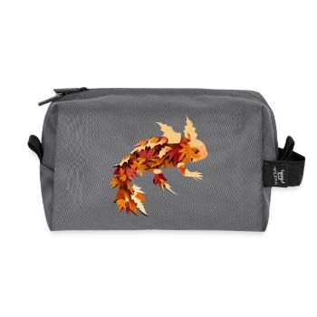 Herbstzauber mit Axolotl: Farbenfrohes Laub und Bl - Recycelte Kulturtasche - Anthrazit - Vorne