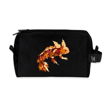 Herbstzauber mit Axolotl: Farbenfrohes Laub und Bl - Recycelte Kulturtasche - Schwarz - Vorne