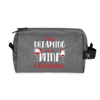 Christmas Gifts - Wine Gifts - Recycled Toiletry Zip Bag - anthracite - Front
