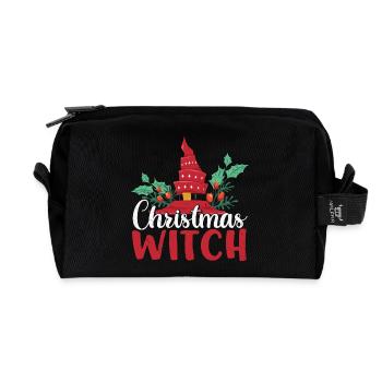 Christmas Witch Christmas Gifts - Recycled Toiletry Zip Bag - black - Front