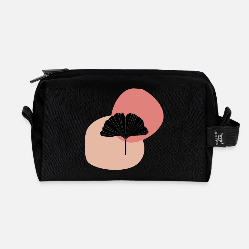 Gingko Blatt midcentury modern - Recycelte Kulturtasche - Schwarz