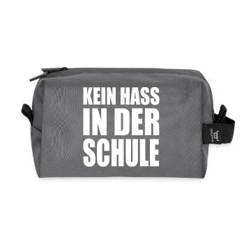 kein hass in der schule - Recycelte Kulturtasche - Anthrazit - Vorne