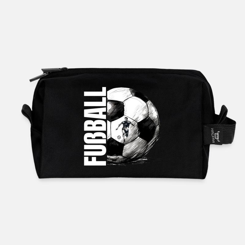 Fußball - Recycelte Kulturtasche - Schwarz