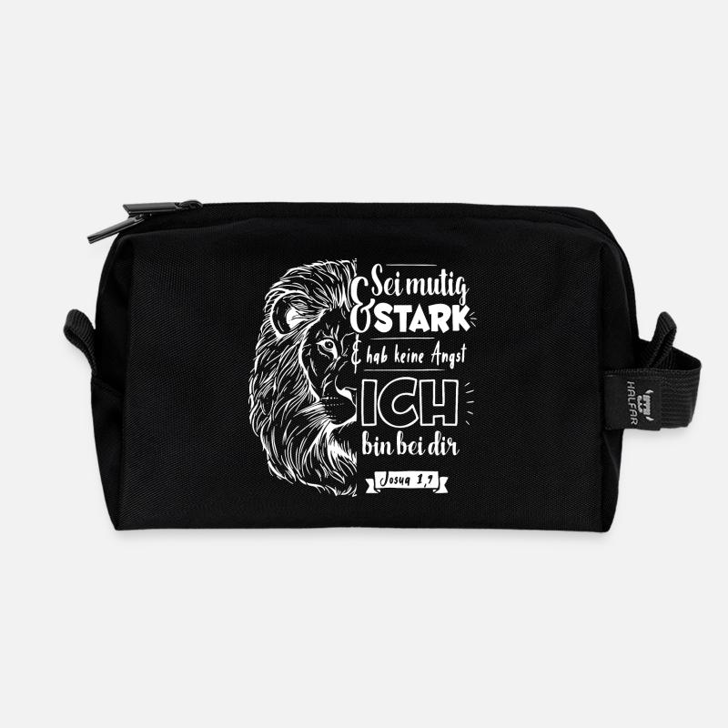 Josua 1 9 - Sei mutig und stark - Recycelte Kulturtasche - Schwarz