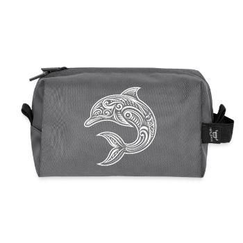 Delfin Tribal Maori Taucher Meeresliebhaber - Recycelte Kulturtasche - Anthrazit - Vorne