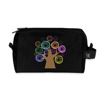Colorful Spiral Baum Design - Recycelte Kulturtasche - Schwarz - Vorne