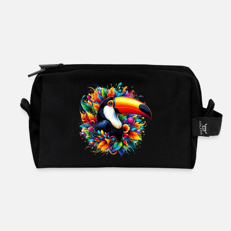 Tukan - Recycelte Kulturtasche - Schwarz