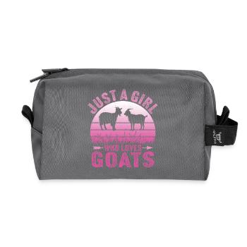 Just A Girl Who Loves goats - Recycled Toiletry Zip Bag - anthracite - Front