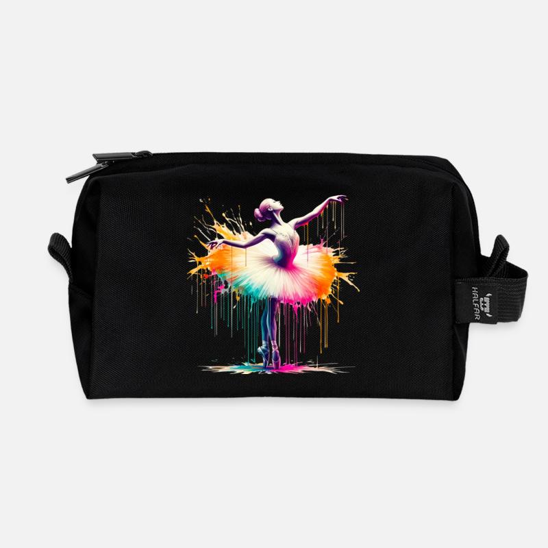 Balletttänzerin mit Tutu - Recycelte Kulturtasche - Schwarz