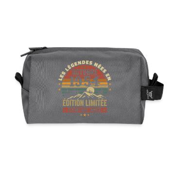 Nées en Octobre 1954 | Génial Depuis Octobre 1954 - Trousse de toilette en tissu recyclé - anthracite - Devant