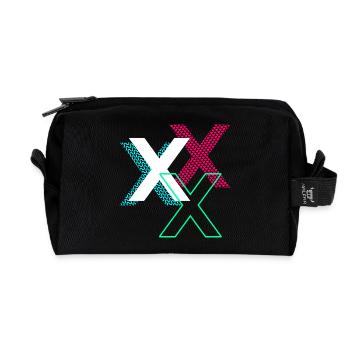 X Letter - Recycled Toiletry Zip Bag - black - Front