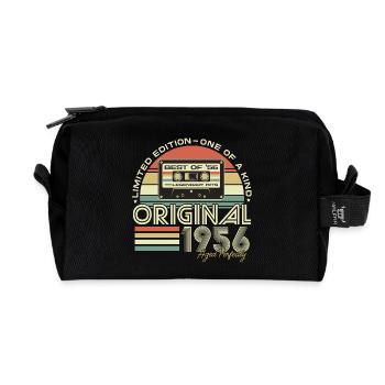 1956 Né Vintage Anniversaire Rétro - Trousse de toilette en tissu recyclé - noir - Devant