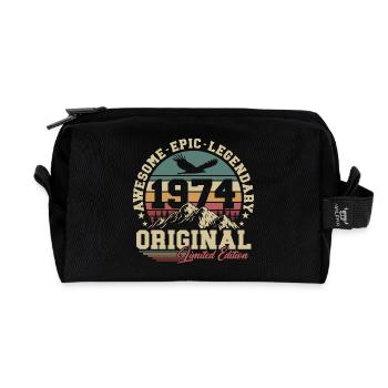 Original 1974 Vintage Cadeau d’anniversaire Rétro - Trousse de toilette en tissu recyclé - noir - Devant