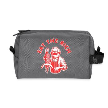 Eat the rich - Trousse de toilette en tissu recyclé - anthracite - Devant
