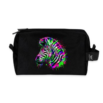 Zebra - Recycelte Kulturtasche - Schwarz - Vorne