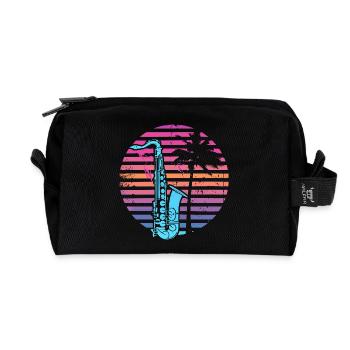 Saxophone des années 90 - Trousse de toilette en tissu recyclé - noir - Devant