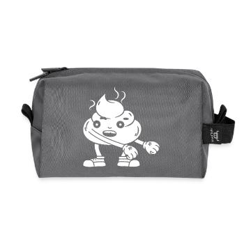 Funny poop pile dancing - Recycled Toiletry Zip Bag - anthracite - Front