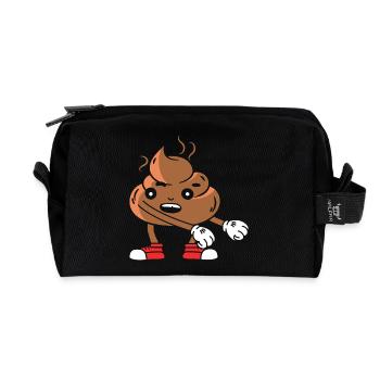 Funny poop pile dancing - Recycled Toiletry Zip Bag - black - Front