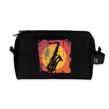 Saxophone Vaporwave - Trousse de toilette en tissu recyclé - noir - Devant
