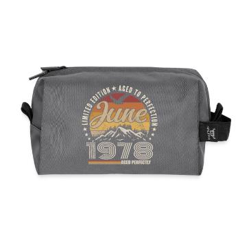 June 1978 47th Anniversary Gift June 1978 Retro - Recycled Toiletry Zip Bag - anthracite - Front