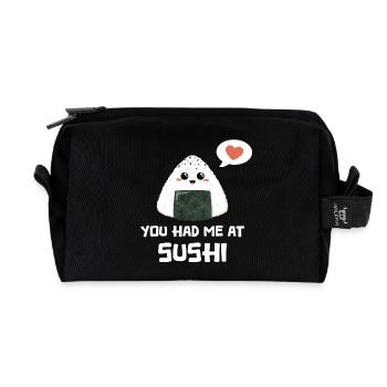 Sushi onigiri Spruch lustig - Recycelte Kulturtasche - Schwarz - Vorne