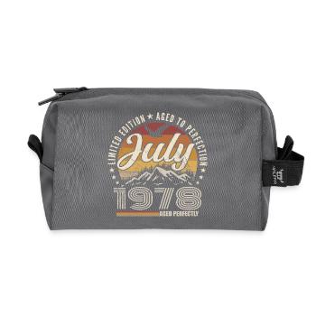 July 1978 47th Anniversary Gift July 1978 - Recycled Toiletry Zip Bag - anthracite - Front