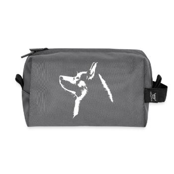 Alaskan Malamute Silhouette Hunde Hund Wilsigns - Recycelte Kulturtasche - Anthrazit - Vorne