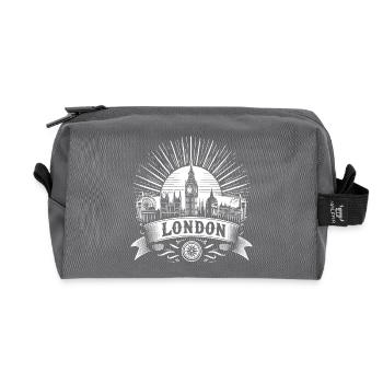Conception de chemises londoniennes avec Big Ben - Trousse de toilette en tissu recyclé - anthracite - Devant