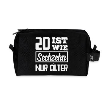 Funny 20th Birthday Gift - Recycled Toiletry Zip Bag - black - Front