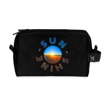 Sonnenuntergang am Strand Design - Recycelte Kulturtasche - Schwarz - Vorne