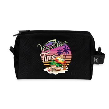 Motif estival décontracté des vacances - Trousse de toilette en tissu recyclé - noir - Devant