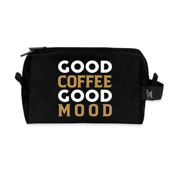 Good coffee good mood - Recycelte Kulturtasche - Schwarz - Vorne