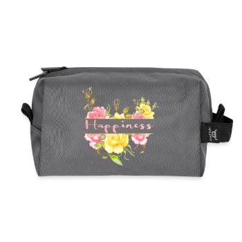 Bonheur - Trousse de toilette en tissu recyclé - anthracite - Devant
