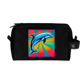 Delfin - Recycelte Kulturtasche - Schwarz - Vorne
