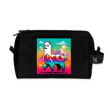 Alpaka - Recycelte Kulturtasche - Schwarz - Vorne