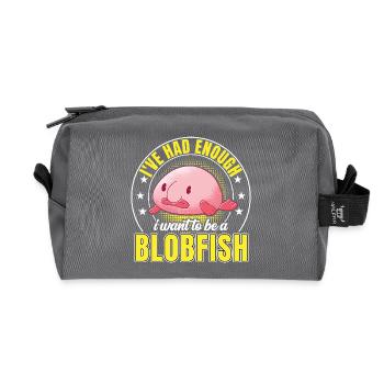 Blobfish have had enough Funny Blobfish - Recycled Toiletry Zip Bag - anthracite - Front